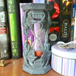 Unique Gothic Style black red hourglass home decor piece house dragon witch